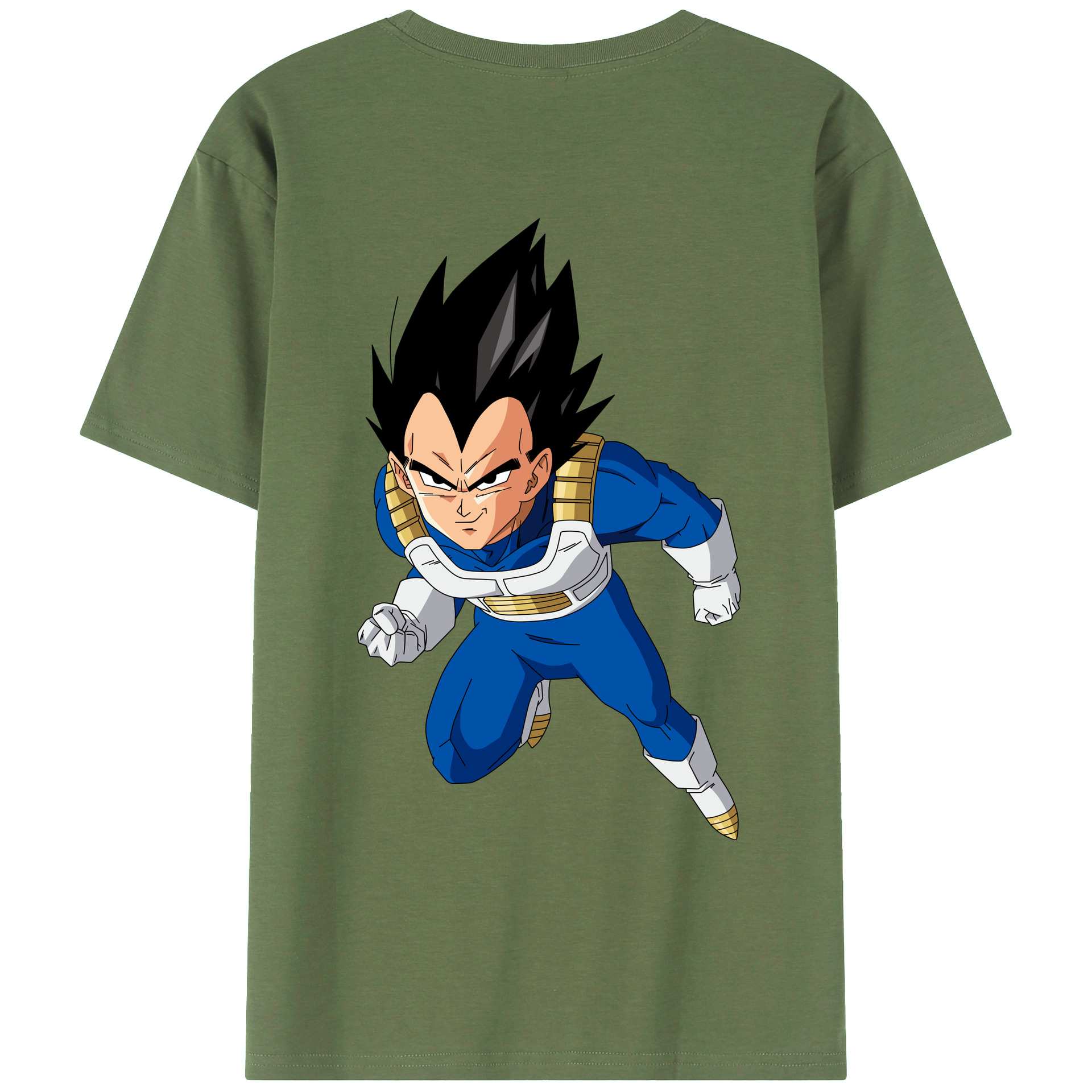 （画像用） ドラゴンボール ベジータ四世（Bejīta Yonsei）DRAGON BALL Vegeta IV 綿100％ メンズ半袖Tシャツ（バックプリント） 通気性